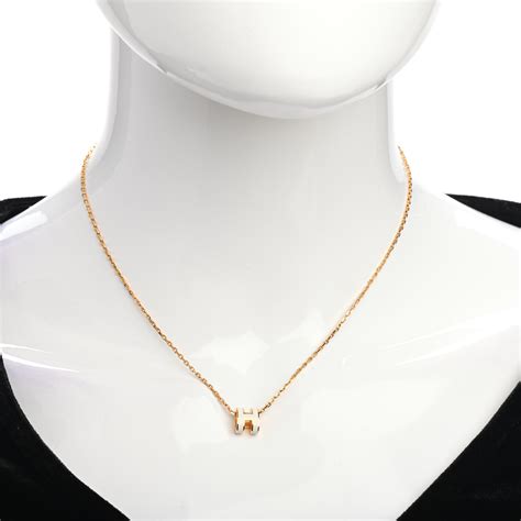 hermes mini pop h necklace white gold|Hermes mini pop h pendant.